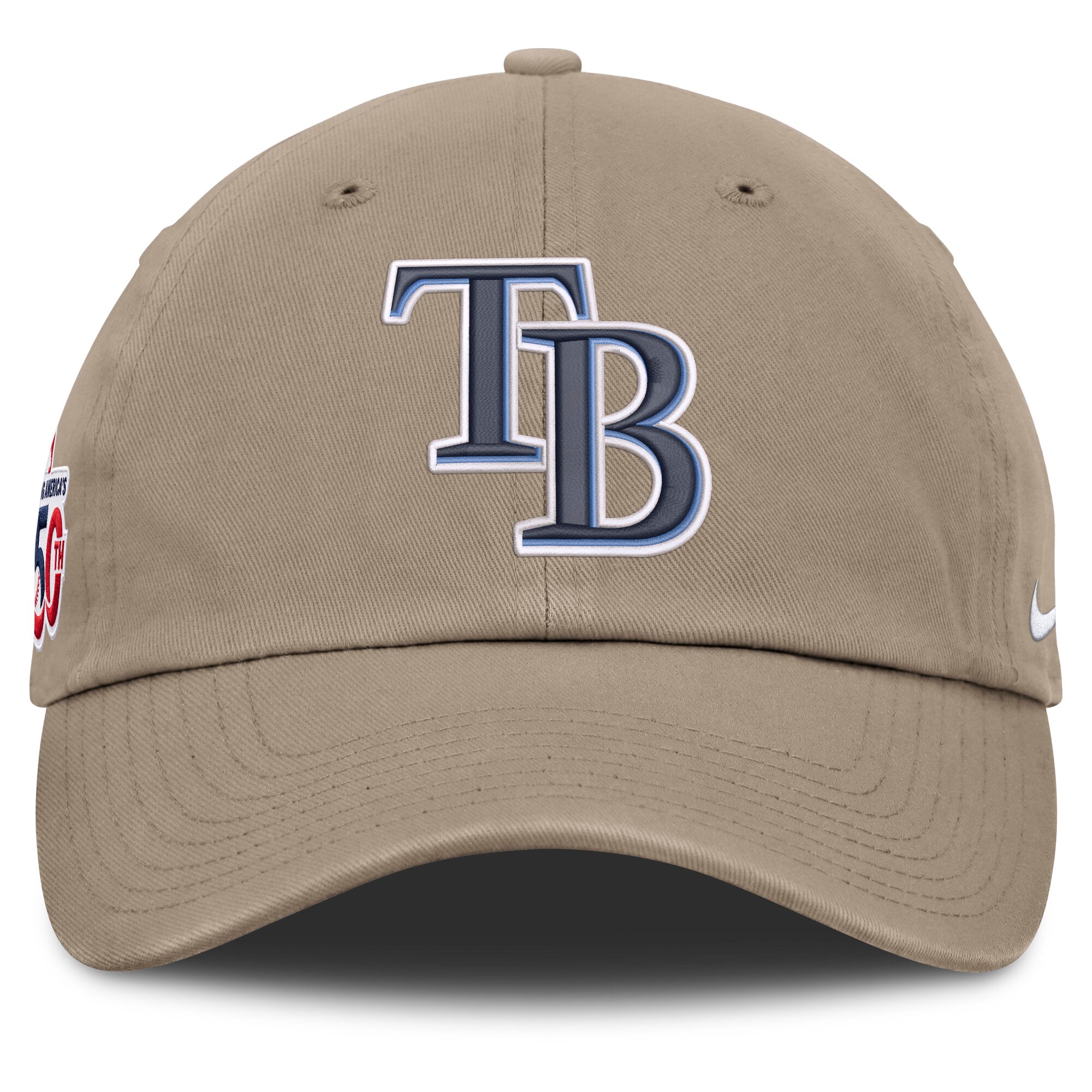 Casquette ajustable Nike kaki Tampa Bay Rays pour homme, célébrant le 250e anniversaire du club américain